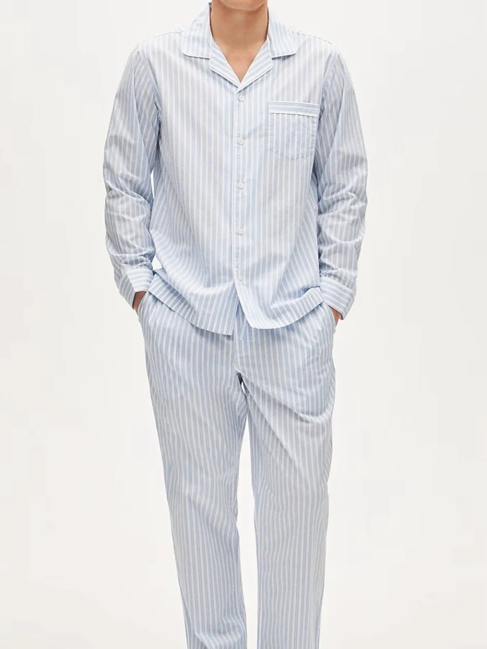J. Crew Blue and White Striped Pajama Set